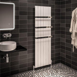 Eastbrook Panel Radiator Eastbrook Rosano Straight Vertical Aluminium Radiator in Matt White 1800 x 565mm / Dual Fuel