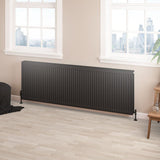 Aquarius Bathrooms Type 22 Aquarius Type 22 Compact Panel Radiator in Matt Black 600 x 1800mm