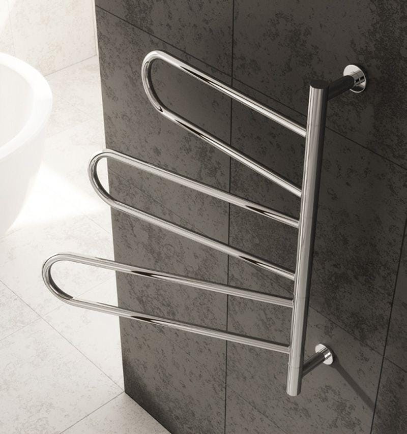 Reina Designer Towel Radiator Reina Orne 750 x 550mm Electric Only Towel Radiator in Polished Stainless Steel