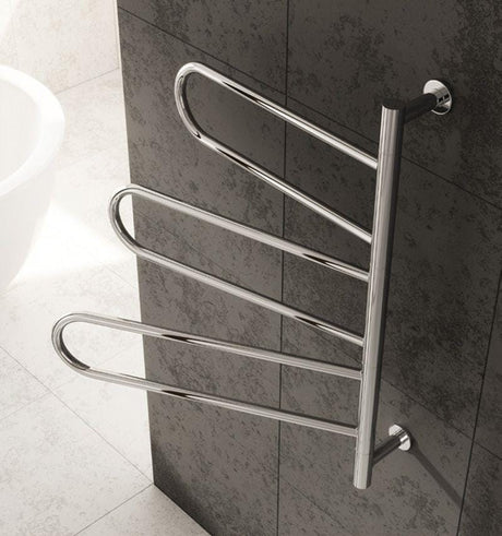 Reina Designer Towel Radiator Reina Orne 750 x 550mm Electric Only Towel Radiator in Polished Stainless Steel