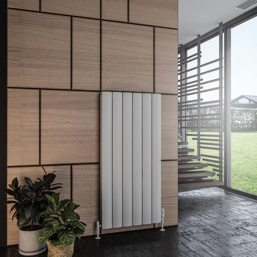 Eastbrook Panel Radiator Eastbrook Guardia Straight Vertical Aluminium Radiator in Matt Grey 1200 x 565mm