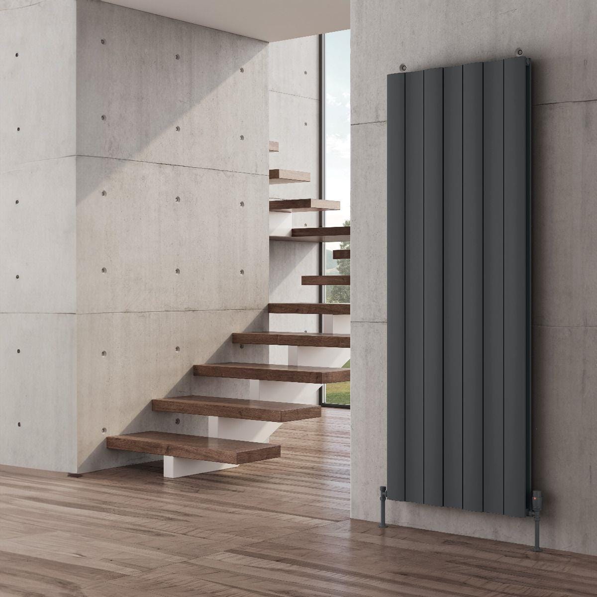 Reina Panel Radiator Reina Gio Aluminium Vertical Double Panel Central Heating Designer Radiator 1800 x 660mm / Anthracite