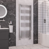 Eastbrook Wendover Curved Vertical Heated Towel Rail in White
