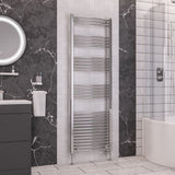 Eastbrook Wendover Curved Vertical Heated Towel Rail in White