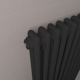 Eastbrook Column Radiators Eastbrook Rivassa Traditional 2 Column Radiator in Matt Black