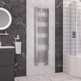 Eastbrook Wendover Curved Vertical Heated Towel Rail in White