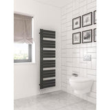 Eastbrook Designer Towel Radiator Eastbrook Helmsley Straight Vertical Designer Towel Rail in Matt Black 1640 x 500 / Electric Only