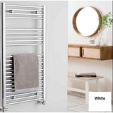 Vogue Ladder Rails Vogue Focus Straight Towel Rail in White 1500 x 500 / Central Heating