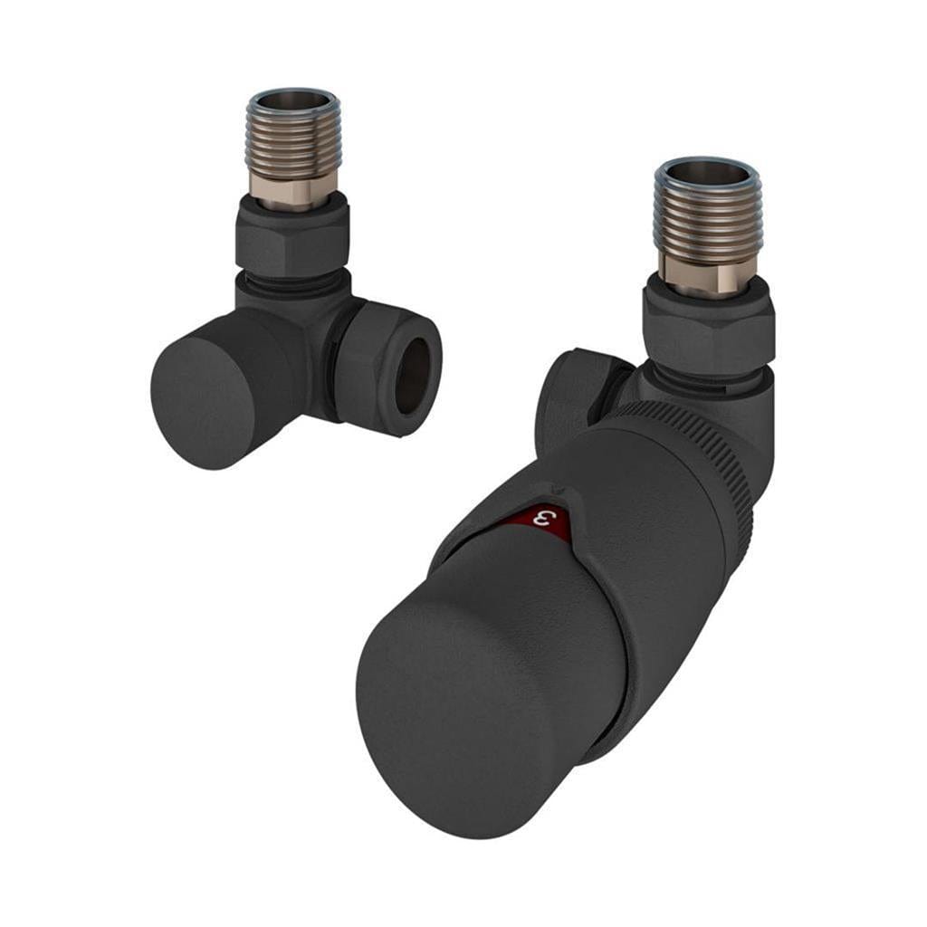 Eastbrook Radiator Valves Eastbrook Darlington Corner Thermostatic Radiator Valve - Matt Anthracite - 54.0022