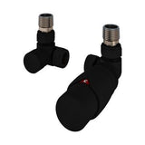 Eastbrook Radiator Valve Eastbrook Darlington Corner Thermostatic Radiator Valve with Lockshield (Pair) Matt Black