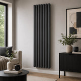 Aquarius Bathrooms Column Radiator Aquarius Athens Double Vertical Column Radiator 1800 x420mm / Anthracite