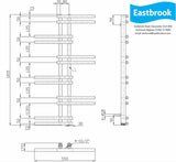 Eastbrook Designer Towel Radiator Eastbrook Pesaro Straight Vertical Heated Towel Rail in Chrome