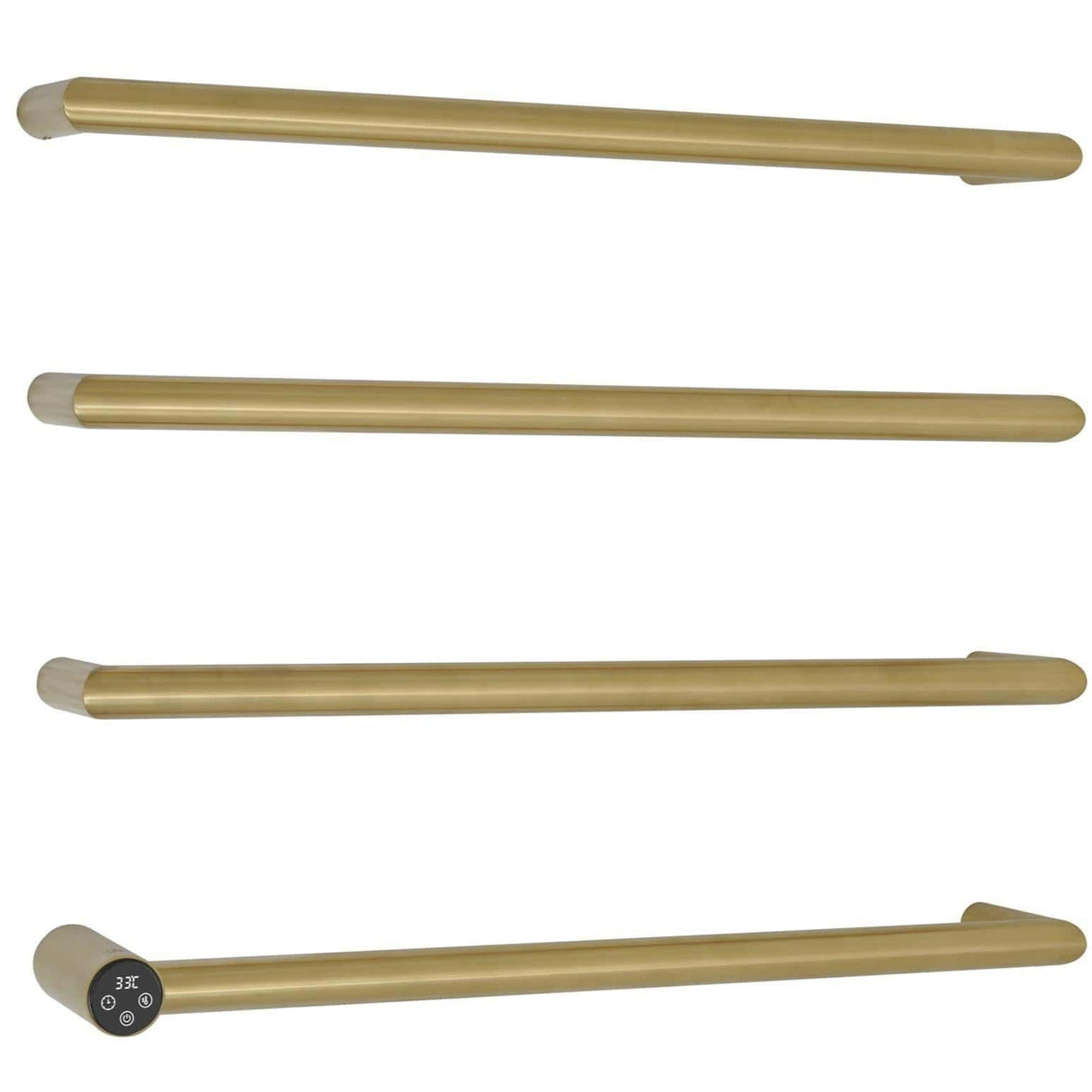 JTP Designer Towel Rail JTP Obi Designer Towel Radiator - 600 x 485mm - Electric Only Brushed Brass