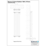 Eastbrook Column Radiator Eastbrook Rivassa Traditional 3 Column Radiator in Chrome Effect