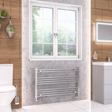 Eastbrook Ladder Rail Eastbrook Wendover Straight Heated Towel Rail in Chrome 600 x 1000mm / Dual Fuel