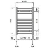 Redroom Ladder Rail Redroom Elite Straight Vertical Heated Towel Rail in Matt Black