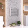 Eastbrook Ladder Rail Eastbrook Wendover Straight Horizontal Heated Towel Rail - 600mm x 750 - Chrome - Electric Only