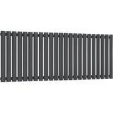 Aquarius Bathrooms Column Radiator Aquarius Athens Single Horizontal Column Radiator in Anthracite 600 x 1440mm / Anthracite