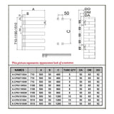 Reina Ladder Rail Reina Carpena Central Heating Aluminium Towel Rail