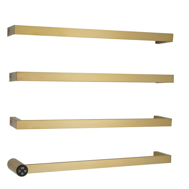JTP Designer Towel Radiators JTP ZYON Designer Towel Radiator - 630 x 486mm - Brushed Brass - Electric Only