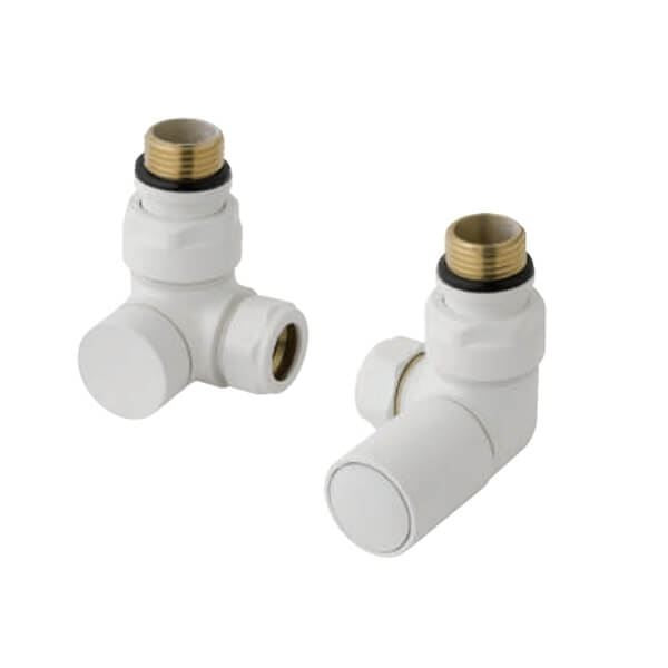 Eastbrook Corner Manual Radiator Valves Pair - Matt White - 41.3017