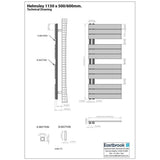 Eastbrook Designer Towel Radiator Eastbrook Helmsley Straight Vertical Designer Towel Rail in Matt Black