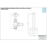 Totally Rads Radiator Valve Eastbrook Traditional Angled Manual Radiator Valve and Tail (Pair)