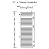 Tissino Ladder Rails Tissino Hugo2 Designer Towel Radiator in Mount Blanc