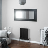 Eastbrook Panel Radiator Eastbrook Tunstall Straight Horizontal Designer Radiator in Matt Black 600 x 471mm
