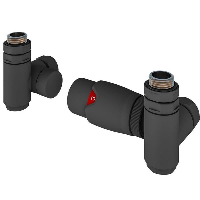 Eastbrook Dual Fuel TRV Thermostatic Radiator Valves 15mm in Matt Anthracite