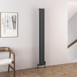 Eastbrook Panel Radiator Eastbrook Malmesbury Aluminium Vertical Designer Radiator - 1800 x 185mm - Matt Anthracite