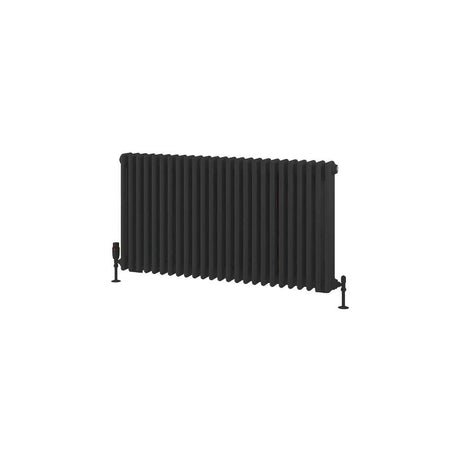 Eastbrook Column Radiator Eastbrook Rivassa Traditional 3 Column Radiator in Matt Black