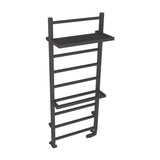 Eastbrook Designer Towel Radiator Eastbrook Launton Straight Vertical Heated Towel Rail in Matt Anthracite 1200 x 500 / Dual Fuel