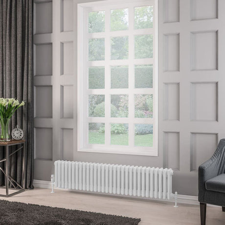 Totally Rads Column Radiators Eastbrook Rivassa Traditional 3 Column Radiator in White 300 x 1373 / Electric Only