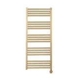 Crosswater Ladder Rail Crosswater MPRO Designer Vertical Towel Radiator in Brushed Brass 1140 x 480mm / Electric Only
