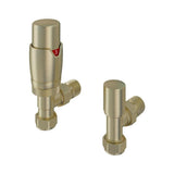 Eastbrook Radiator Valve Eastbrook Darlington Angled Thermostatic Radiator Valve with Lockshield (Pair) Brushed Brass