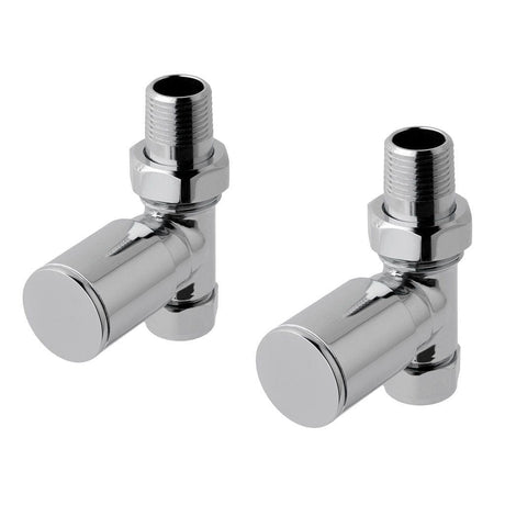 Totally Rads Eastbrook Round Head Straight Manual Radiator Valves Pair - Chrome - 41.3008