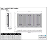 Aquarius Type 11 Compact Panel Radiator In Gloss White
