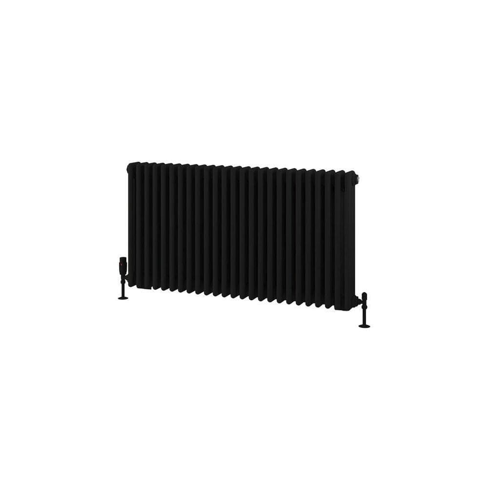 Eastbrook Column Radiator Eastbrook Rivassa Traditional 3 Column Radiator in Matt Black