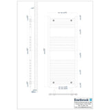Eastbrook Ladder Rail Eastbrook Wingrave Vertical Straight Heated Towel Rail - 1200 x 600mm in Chrome