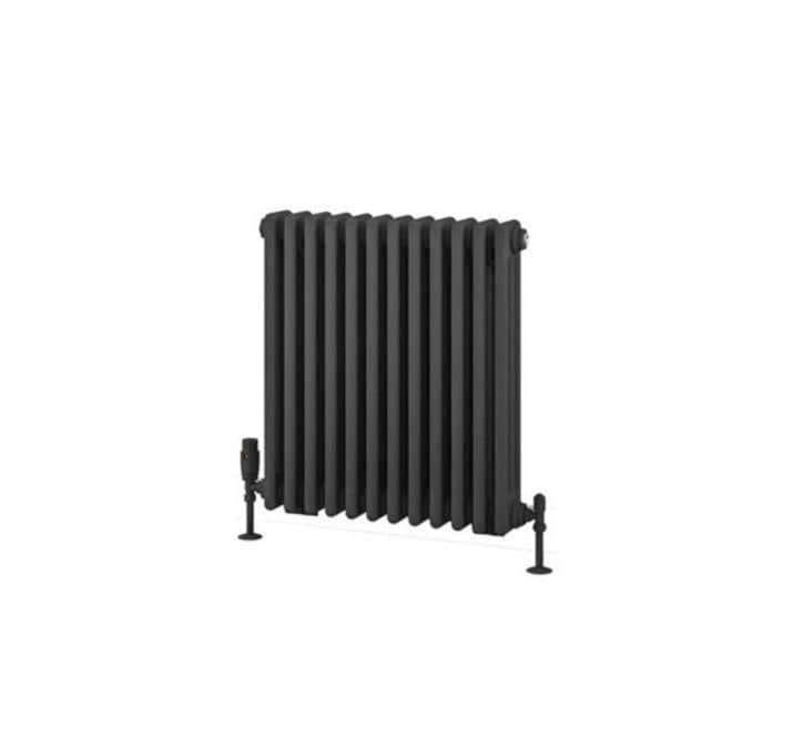 Eastbrook Column Radiator Eastbrook Rivassa Vertical 3 Column Radiator - 600 x 563mm - Matt Anthracite