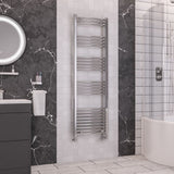 Eastbrook Wendover Curved Vertical Heated Towel Rail in White
