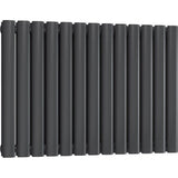 Aquarius Bathrooms Column Radiator Aquarius Athens Horizontal Double Column Radiator 600 x780mm / Anthracite