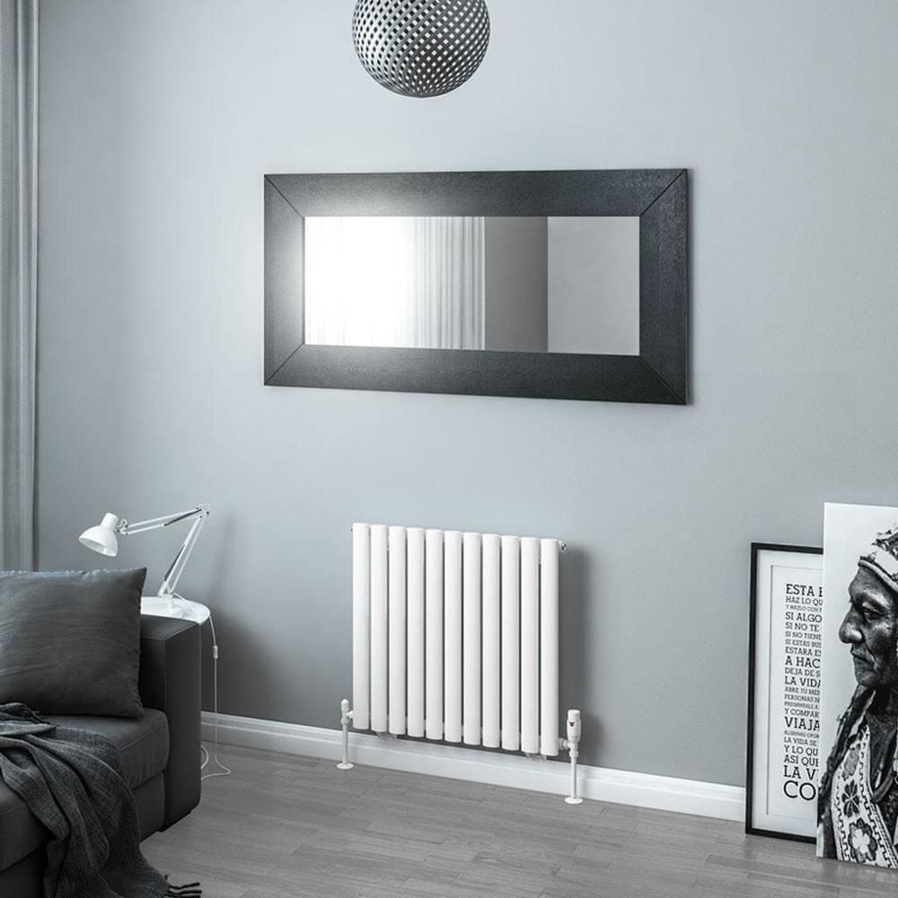 Eastbrook Panel Radiator Eastbrook Tunstall Straight Horizontal Designer Radiator in Matt White 600 x 648