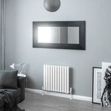 Eastbrook Panel Radiator Eastbrook Tunstall Straight Horizontal Designer Radiator in Matt White 600 x 648