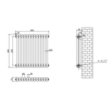 Aquarius Bathrooms Column Radiator Aquarius Foundry Horizontal 2 Column Radiator in White