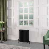 Eastbrook Column Radiator Eastbrook Rivassa Traditional 3 Column Radiator in Matt Black 600 x 518 / Central Heating
