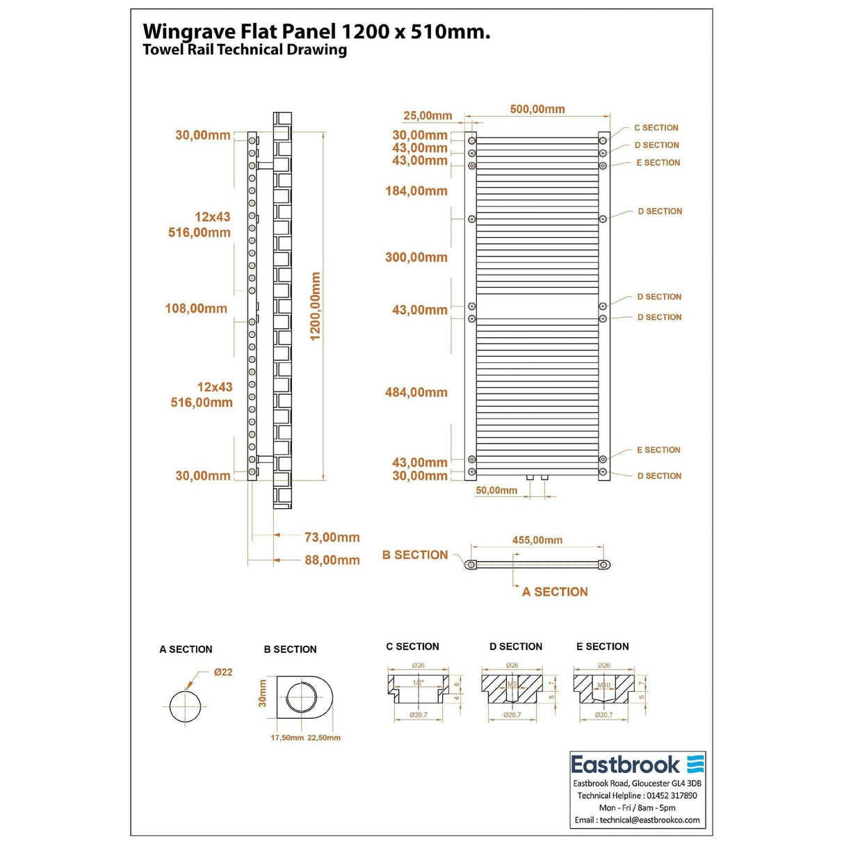 Eastbrook Flat Panel Radiator Eastbrook Wingrave Flat Panel Radiator In Gloss White