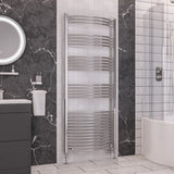 Eastbrook Wendover Curved Vertical Heated Towel Rail in White