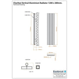 Eastbrook Panel Radiators Eastbrook Charlton Vertical Designer Radiator in Matt Black
